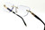 Mens Eye Glasses Clear Lens Rimless Small Reflective Square Silver Frame Fashion Diamond Cut Anti Blue Light Blocking