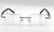 Mens Eye Glasses Clear Lens Rimless Small Reflective Square Silver Frame Fashion Diamond Cut Anti Blue Light Blocking
