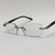 Mens Eye Glasses Clear Lens Rimless Small Reflective Square Silver Frame Fashion Diamond Cut Anti Blue Light Blocking