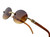 Men's Sunglasses Hip Hop Quavo Migos DIAMOND Rimless Square Frame Brown Lens New Rhine Stone