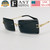 Men's Small Rectangular Sophisticated Gold Clear Black Brown Blue Burgundy Lens Square Rimless Eye Glasses