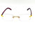 Men Classy Elegant Sophisticated Style Clear Lens Eye Glasses Gold Rimless Frame Gafas Lentes Hip Hop Rapper rimless sunglasses, men's sunglasses, gold sunglasses, wood arm sunglasses, rectangular sunglasses, fashion sunglasses, designer sunglasses, stylish sunglasses, men's accessories, sun protection, driving sunglasses, outdoor sunglasses
