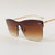 Fashion Rimless Flat Lens Style Gold Metal Frame Men Women Shades New Sunglasses Gafas Lentes