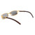 rimless sunglasses, rectangle sunglasses, wood grain sunglasses, men's sunglasses, brown lens sunglasses, gold sunglasses, fashion sunglasses, designer sunglasses, stylish sunglasses, mens eyewear, sun protection, outdoor sunglasses