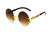 Men's Sunglasses Fashion Gold Metal Brown Wood Migos Buffs Rap Hip-hop Round NEW Gafas Lentes