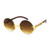Men's Sunglasses Fashion Gold Metal Brown Wood Migos Buffs Rap Hip-hop Round NEW Gafas Lentes