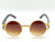Men Women Sunglasses Round Fashion Retro Vintage New Designer Shades Gold Metal Round Gafas Lentes