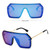 Fashion Oversize Flat Mirror Lens Square Large Men's Women's Miami Sunglasses Gafas Lentes De Moda Para Hombres Mujeres