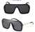 Fashion Oversize Flat Mirror Lens Square Large Men's Women's Miami Sunglasses Gafas Lentes De Moda Para Hombres Mujeres