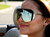 Men's Women's Sunglasses Rivet Design Fashion Oversize Shield New Style Polarized Lens  Gafas