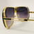 Oversized Square Pilot Style Sunglasses Metal Retro Gold Frame Men Women Fashion Gafas  Lentes De Moda Para Mujeres