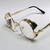 Men Clear Brown Black Eye Glasses Sunglasses Hip Hop Shades Migos Round Gold Thick Metal