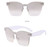 Women Sunglasses Rimless One Piece Flat Lens Square