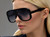 Men Women Designer Sunglasses  Shades Fashion Oversize Flat Lens Oversized Square Frame Single Lens Elegant UV400 Sun Protection