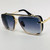 Men Designer Sunglasses Shades Gold Metal Frame Square Style Mach