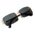 Men's Small Rectangular Sophisticated Gold Black  Lens Square Rimless Eye Glasses Gafas Lentes