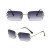Men's Small Rectangular Sophisticated Gold Black  Lens Square Rimless Eye Glasses Gafas Lentes