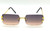Men's Small Rectangular Sophisticated Gold Black  Lens Square Rimless Eye Glasses Gafas Lentes