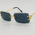 Men's Small Rectangular Sophisticated Gold Black  Lens Square Rimless Eye Glasses Gafas Lentes