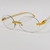 Men's Sunglasses Designer Hip Hop Quavo Migos  Rimless Oval Frame Clear Lens