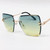 Women's Sunglasses Cat Eye Designer Diamond Cut Lens Oversized NEW Rimless