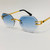 Men's Sunglasses Gold Frame Rimless Hip Hop Style Diamond Cut