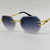 Men's Sunglasses Gold Frame Rimless Hip Hop Style Diamond Cut