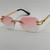 Men's Sunglasses Gold Frame Rimless Hip Hop Style Diamond Cut