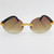 Men's Sunglasses Designer Hip Hop Quavo Migos  Rimless Oval Frame Clear Lens