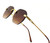 Men's Women's Sunglasses Gold Frame Rimless Hip Hop Style  Flat Lens Migos Quevo Shades