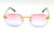 Men's Women's Sunglasses Gold Frame Rimless Hip Hop Style  Flat Lens Migos Quevo Shades