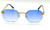 Men's Women's Sunglasses Gold Frame Rimless Hip Hop Style  Flat Lens Migos Quevo Shades
