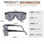 Men Women Sports  Cycling One Piece Sunglasses Oversize Single Lens Mirrored Shades