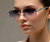 Women Sunglasses Clear Lens  Hip Hop Female Luxury Glasses Rimless Square Frame Lentes Gafas Mujeres