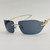 Men's Sunglasses Blue Lens  Hip Hop Rapper Migos Rimless Square Frame