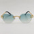 Men's Sunglasses Gold Frame Rimless Hip Hop Style Diamond Cut