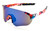 Men Women Sports  Cycling Blue Lens Sunglasses Oversize Single Lens Mirrored Shades