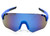 Men Women Sports  Cycling Blue Lens Sunglasses Oversize Single Lens Mirrored Shades