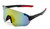 Men Women Sports  Cycling Blue Lens Sunglasses Oversize Single Lens Mirrored Shades