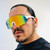 Men Women Sports  Cycling Blue Lens Sunglasses Oversize Single Lens Mirrored Shades