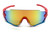 Sport Sunglasses Fire Red Lens Oversized Wrap Around Shades Outdoor