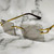 Men's Small Square Sophisticated Gold Frame Rimless Eye Glasses