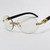 Men's Sunglasses Hip Hop Quavo Migos DIAMOND Rimless Square Frame Brown Lens New Rhine Stone
