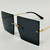 Women Fashion Sunglasses Gold Frame Oversized Big Large Square Design Rimless NEW