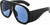 Men Women Sunglasses Square Large Thick Frame New Style Oversized
