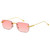 rimless sunglasses, rectangle sunglasses, pink lens sunglasses, gold frame sunglasses, fashion sunglasses, trendy eyewear, womens sunglasses, mens sunglasses, gradient lens, stylish sunglasses, summer accessories, party sunglasses, eyewear