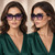 Women Square Oversized Sunglasses  Fashion Luxury Cat Eye