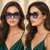 Women Square Oversized Sunglasses  Fashion Luxury Cat Eye