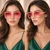 Women Oversized Sunglasses Flat Lens