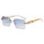 Sunglasses Hip Hop Shades Rimless Diamond Cut square